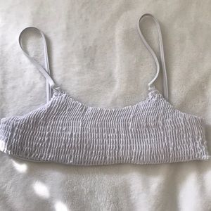 Zaful white scrunch bikini top